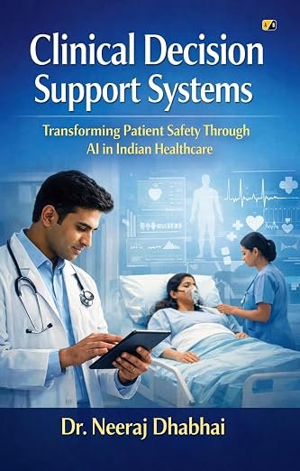 Clinical Decision Support Systems book cover &mdash; Transforming Patient Safety Through AI in Indian Healthcare, by Dr. Neeraj Dhabhai